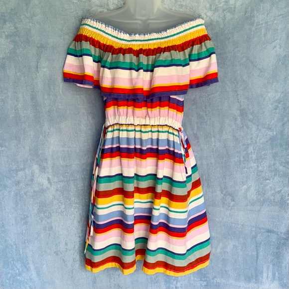 NWT Anthropologie multicolored dress, adjustable side waist ties & pockets - Picture 3 of 11